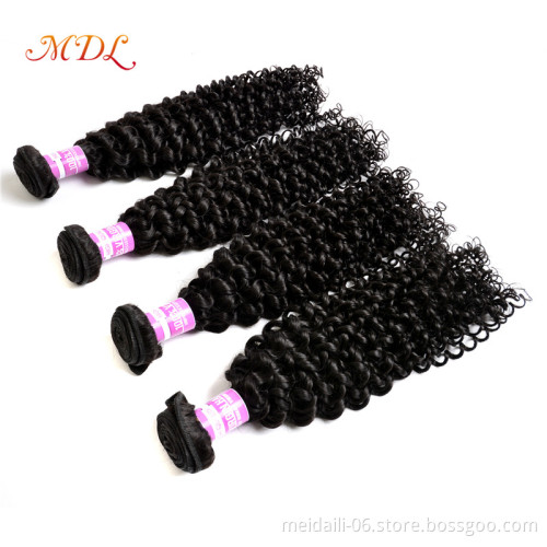 Hair Weave 4 Bundles With Closure Brazilian Human Hair Deep Wave Style Mink Hair Extensions
